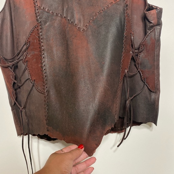 Tribe America Leather Vest in Antique Tan Color - Picture 12 of 15